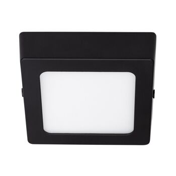 Ledkia Plafonnier LED 6W Carré Aluminium 105x105 mm Slim CCT Sélectionnable Galan SwitchDimm Noir 1