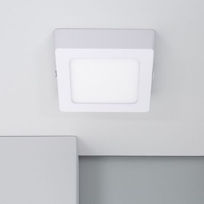 Ledkia LED Ceiling Light 6W Square Aluminum 105x105 mm Slim CCT Selectable Galan SwitchDimm White