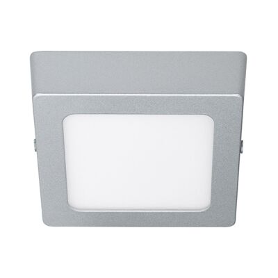 Ledkia Plafoniera LED 6W Quadrata Alluminio 105x105 mm Slim CCT Selezionabile Galan SwitchDimm Grigio