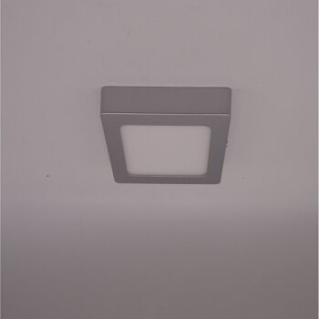 Ledkia Plafonnier LED 6W Carré Aluminium 105x105 mm Slim CCT Sélectionnable Galan SwitchDimm Gris 8