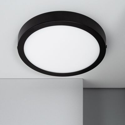 Plafonnier LED Ledkia 18W Circulaire Aluminium Ø210 mm Slim CCT Sélectionnable Galan SwitchDimm Noir