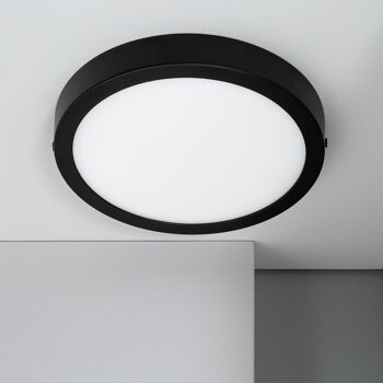 Plafonnier LED Ledkia 18W Circulaire Aluminium Ø210 mm Slim CCT Sélectionnable Galan SwitchDimm Noir 1