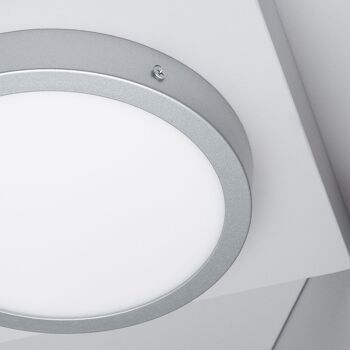 Plafonnier LED Ledkia 18W Circulaire Aluminium Ø210 mm Slim CCT Sélectionnable Galan SwitchDimm Gris 3