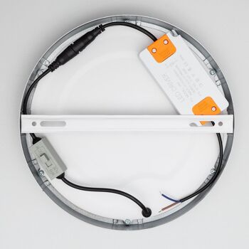 Plafonnier LED Ledkia 18W Circulaire Aluminium Ø210 mm Slim CCT Sélectionnable Galan SwitchDimm Gris 4