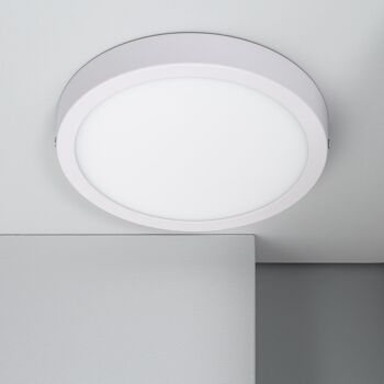 Plafonnier LED Ledkia 18W Circulaire Aluminium Ø210 mm Slim CCT Sélectionnable Galan SwitchDimm Blanc 1