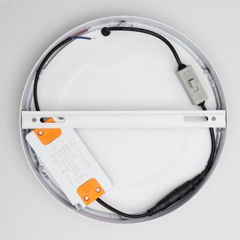 Plafonnier LED Ledkia 18W Circulaire Aluminium Ø210 mm Slim CCT Sélectionnable Galan SwitchDimm Blanc 4