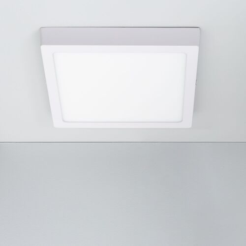 Ledkia Plafón LED 18W Cuadrado Aluminio 210x210 mm Slim CCT Seleccionable Galán SwitchDimm Blanco