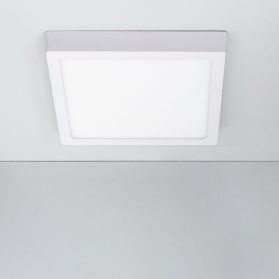 Ledkia Plafonnier LED 18W Carré Aluminium 210x210 mm Slim CCT Sélectionnable Galan SwitchDimm Blanc