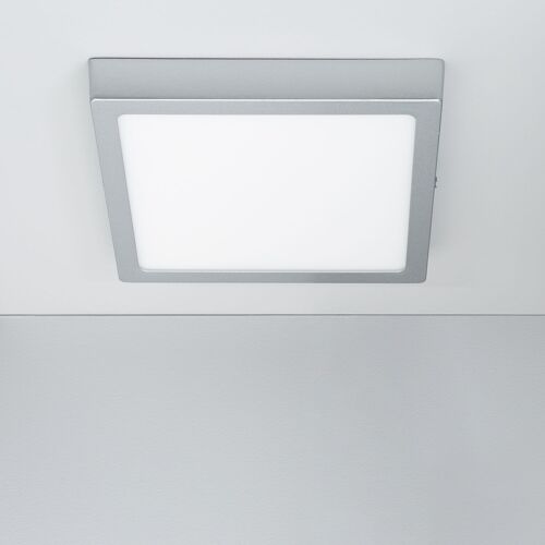 Ledkia Plafón LED 18W Cuadrado Aluminio 210x210 mm Slim CCT Seleccionable Galán SwitchDimm Gris