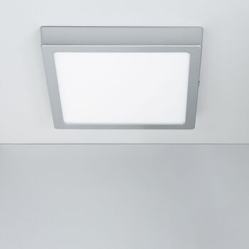 Ledkia Plafonnier LED 18W Carré Aluminium 210x210 mm Slim CCT Sélectionnable Switch GalanDimm Gris 1