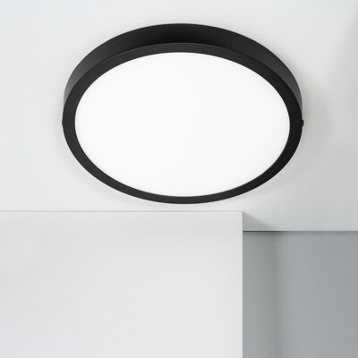 Plafonnier LED Ledkia 24W Circulaire Aluminium Ø280 mm Slim CCT Sélectionnable Galan SwitchDimm Noir