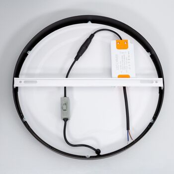 Plafonnier LED Ledkia 24W Circulaire Aluminium Ø280 mm Slim CCT Sélectionnable Galan SwitchDimm Noir 4