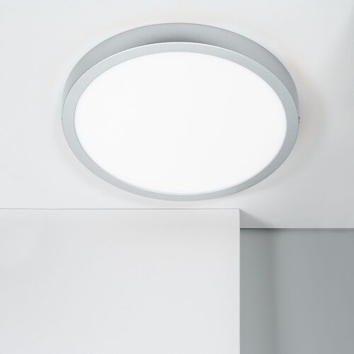 Ledkia Plafón LED 24W Circular Aluminio Ø280 mm Slim CCT Seleccionable Galán SwitchDimm Plata