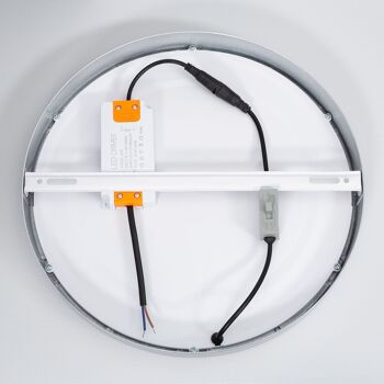 Plafonnier LED Ledkia 24W Circulaire Aluminium Ø280 mm Slim CCT Sélectionnable Galan SwitchDimm Argent 4