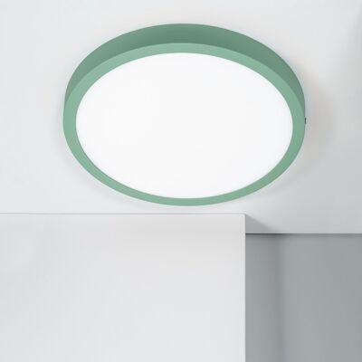 Ledkia Plafoniera LED 24W Circolare Alluminio Ø280 mm Slim CCT Selezionabile Galan SwitchDimm Verde