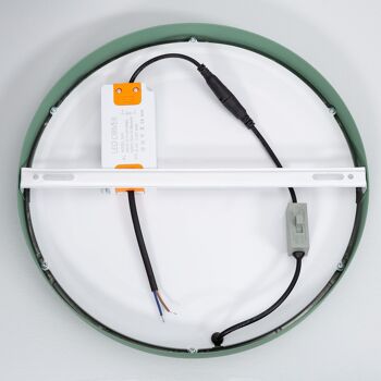 Plafonnier LED Ledkia 24W Circulaire Aluminium Ø280 mm Slim CCT Sélectionnable Galan SwitchDimm Vert 4