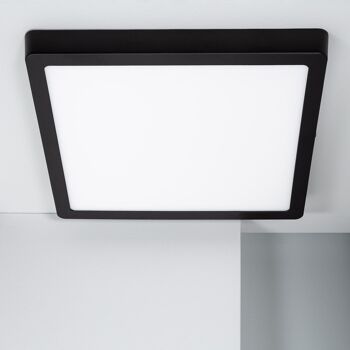 Ledkia Plafonnier LED 24W Carré Aluminium 280x280 mm Slim CCT Sélectionnable Galan SwitchDimm Noir 2