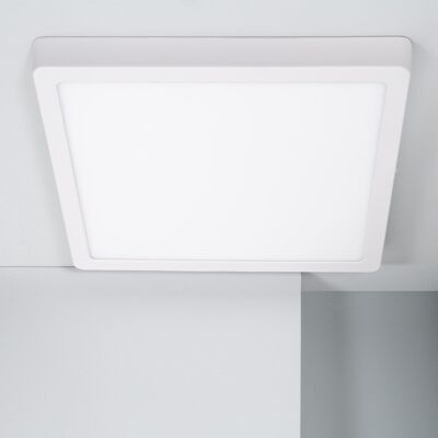 Ledkia Plafonnier LED 24W Carré Aluminium 280x280 mm Slim CCT Sélectionnable Galan SwitchDimm Blanc