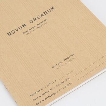 Recharge carnet -NOVUM - MEDIUM Brown Vellum w/ dots leather refill 3