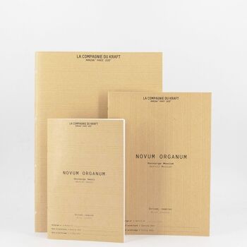 Recharge carnet -NOVUM - LARGE Brown Vellum w/ lines leather refill 2