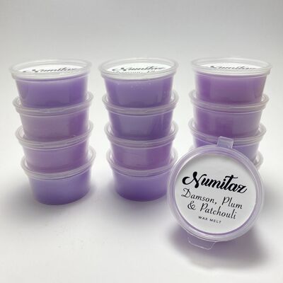 Damson, Plum Rose et Patchouli Wax Melt Tub 3 unités