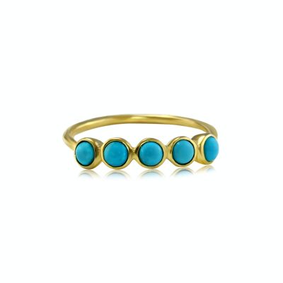 Harmonic Dainty Turquoise and Gold Ring