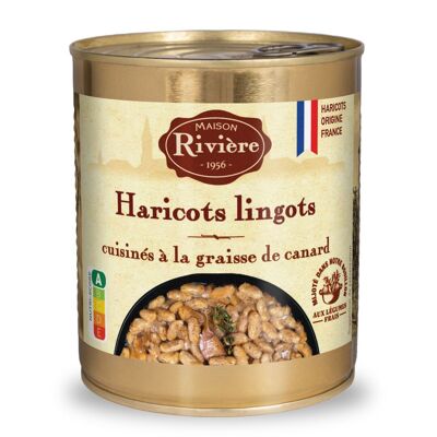 Fagioli lingotti cotti nel grasso d'anatra