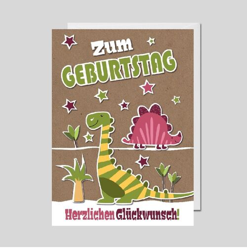 Kinder-Geburtstagskarte Dinosaurier