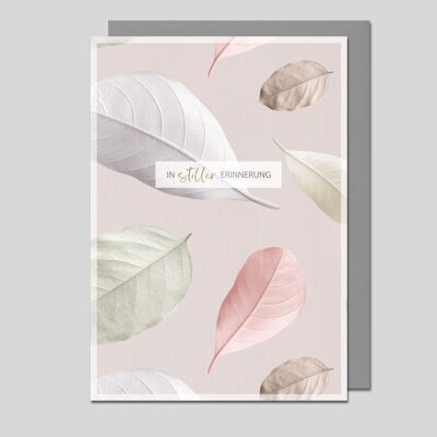 Modern sympathy card IN SILENT MEMORY