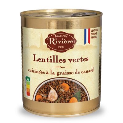 Lenticchie verdi cotte nel grasso d'anatra