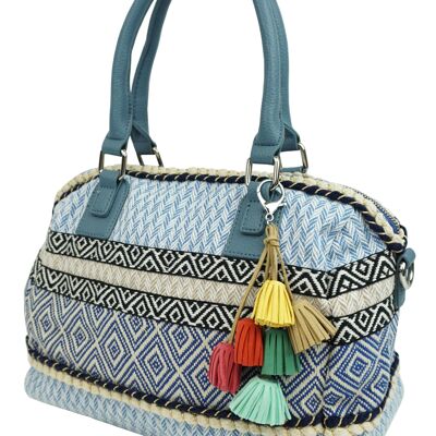 Handbag with tassels LK-H7110 Blue