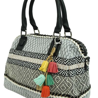 Handbag with tassels LK-H7110 Black