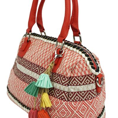 Handtasche mit Pompons LK-H7110 Rot