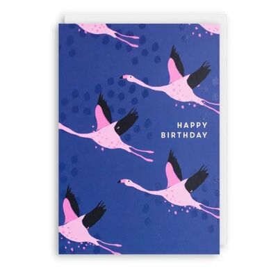 FLYING FLAMINGOS Birthday Card