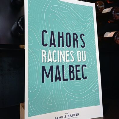 Screen-printed poster - Cahors Roots of Malbec