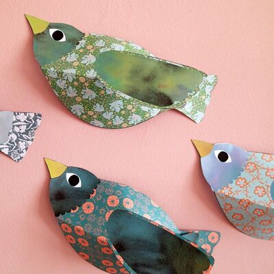 Kit decorazione da parete modello uccelli