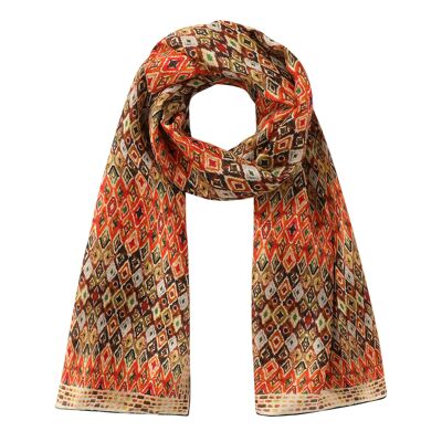 Pañuelo de seda natural multicolor Fadhlan - (180x65 cm)