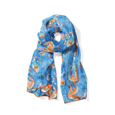 Printed silk scarf for men and women Aulia