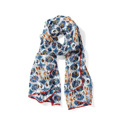 Printed silk scarf for men and women Bulan