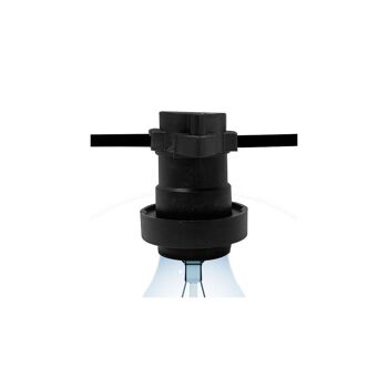 Ledkia Guirlandes Extérieures Câble Électrique Plat avec Support de Lampe E27 Personnalisé Noir 10m 9