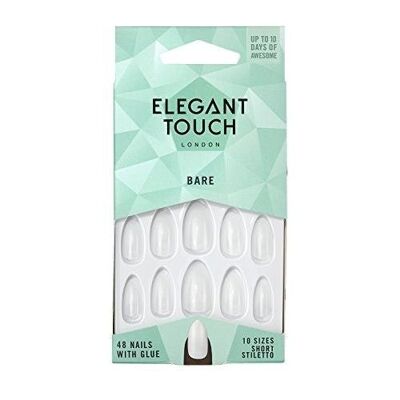 Elegant Touch – Nackte kurze künstliche Nägel im Stiletto-Stil