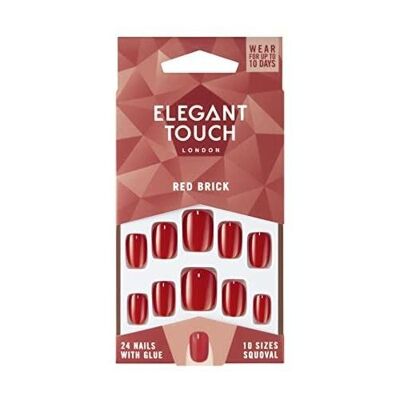 Elegant Touch - Uñas postizas de ladrillo rojo