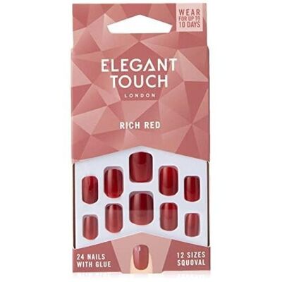 Elegant Touch - Uñas postizas rojas intensas