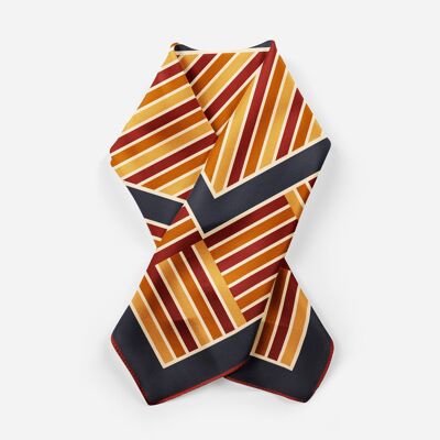 Ander v1 blue and red silk square scarf - (65x65 cm)