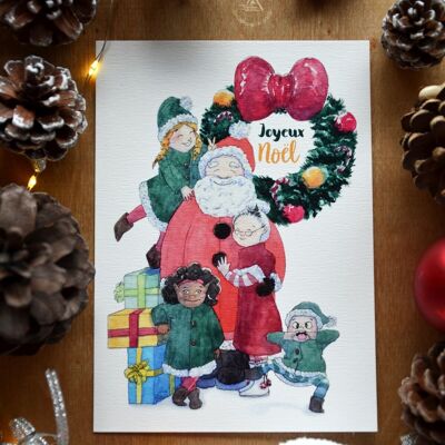 Weihnachtskarte: Die Weihnachtsfamilie