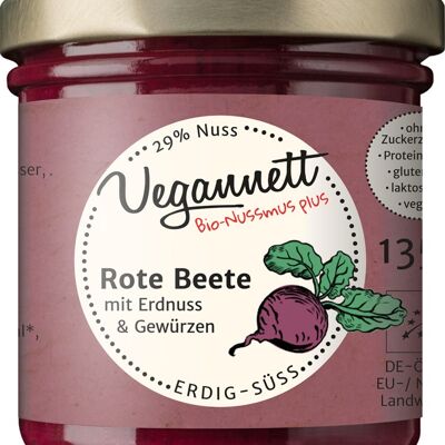 Organic beetroot spread with 29% nuts, no added sugar