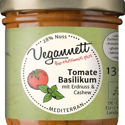 Bioauftsrich Tomate Basilikum mit 28% Nussmus Cashew/Erdnuss