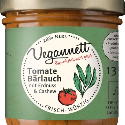Bioaufstrich Tomate-Bärlauch mit 28% Nussmus Cashew/Erdnuss