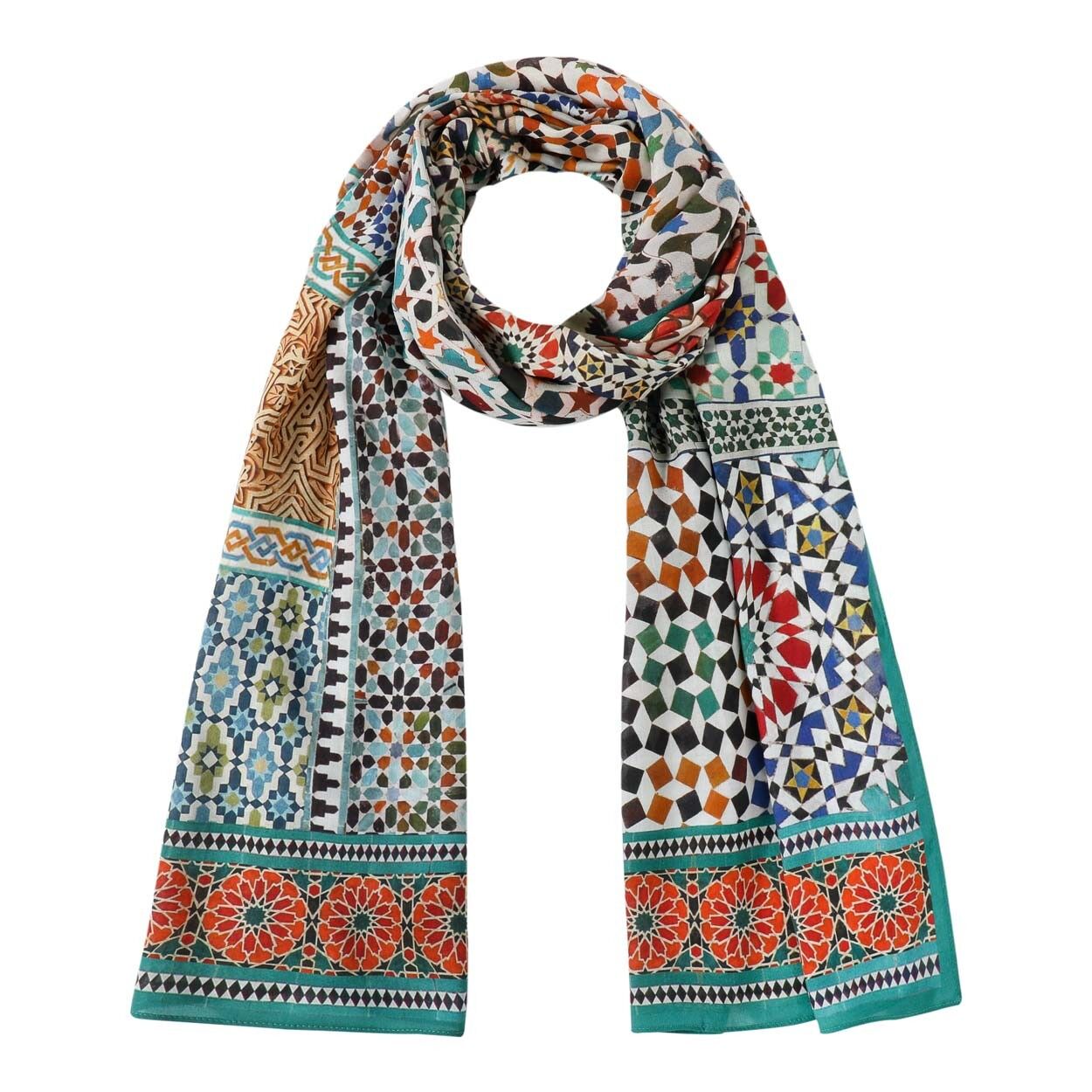 Sciarpa stampata multicolore Lacerías Marruecos Dajla - 100% Modal - (180x65 cm)