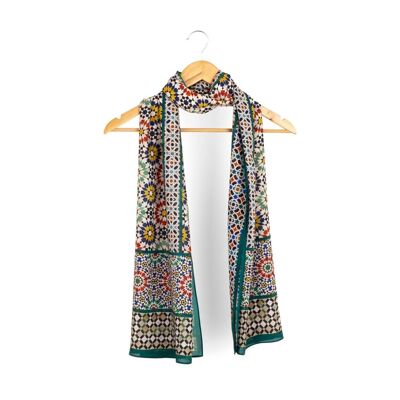 Écharpe marocaine à carreaux Zagora - 100 % modal - (180 x 65 cm)